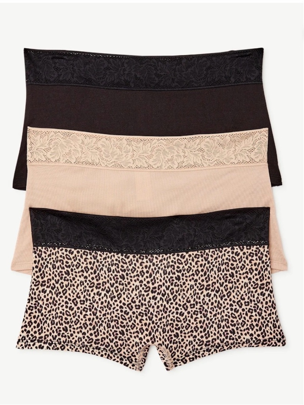 Joyspun Women's Modal and Lace Boyshort Panties, 3-Pack, Size XXXL (22)